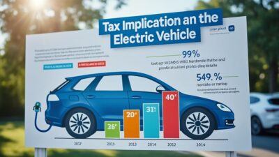 Infographie sur la fiscalité des véhicules électriques avec des graphiques clairs et couleurs vibrantes