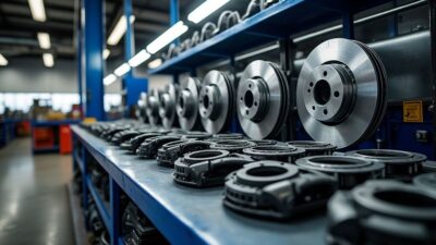 Composants de frein dans un atelier prêt pour inspection et maintenance