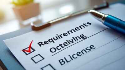 Image d'une liste de vérification avec les exigences pour obtenir la licence B, montrant des tâches complétées