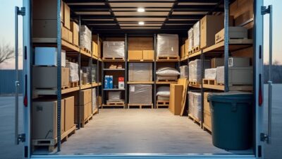 Organisation optimale à l'intérieur d'une remorque fermée avec espace de stockage généreux