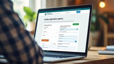 Interface intuitive pour l'enregistrement familial sur le portail de Montigny Le Bretonneux
