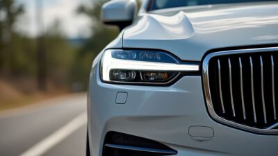 Vue rapprochée du design élégant et moderne de la nouvelle Volvo EX