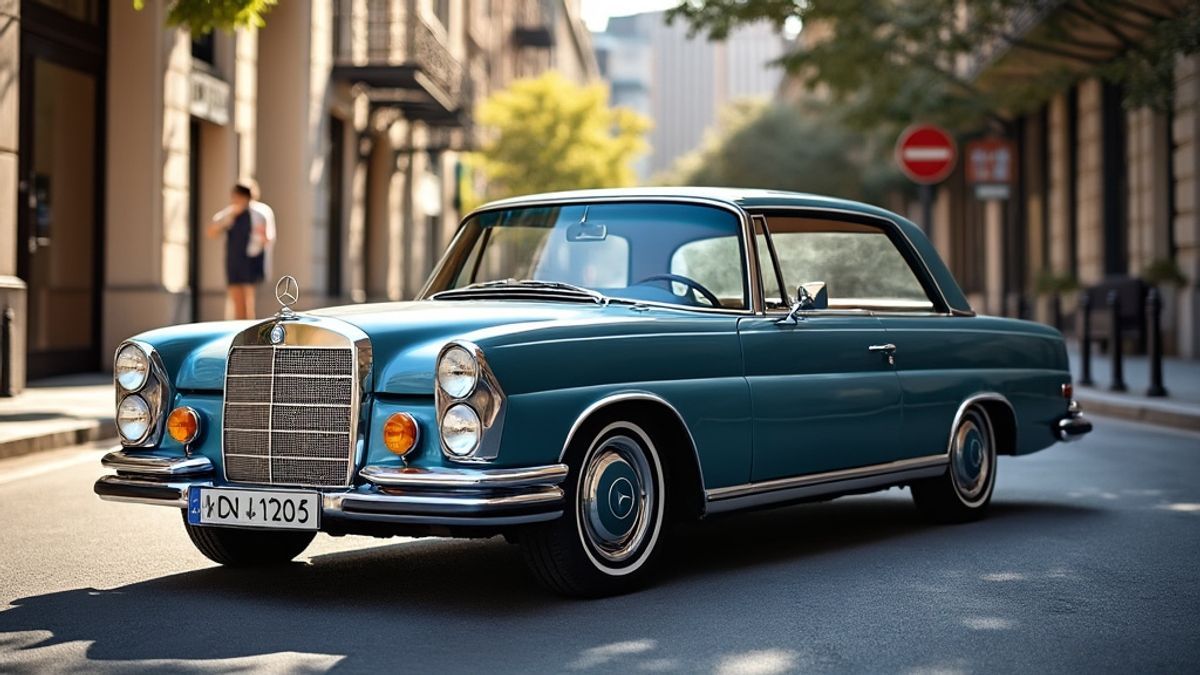 Voiture vintage Mercedes Benz L stationnée dans une rue ensoleillée, démontrant son style éternel