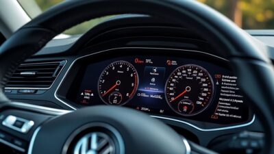 Visuel illustré des voyants de tableau de bord pour la Volkswagen Passat, avec détails et explications.